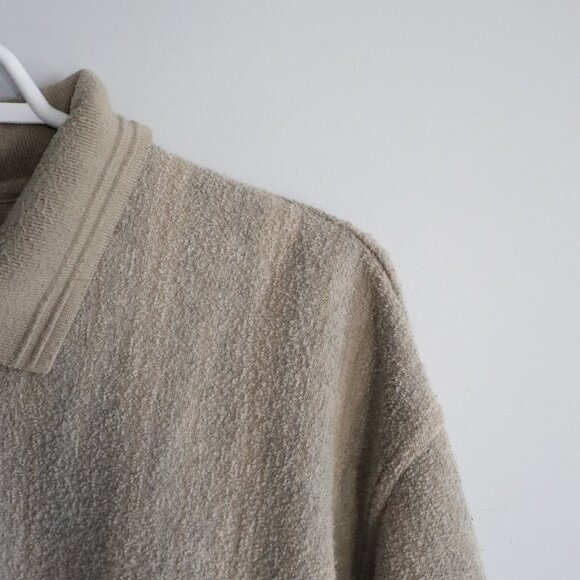 Vntg Arnold Palmer Mens Green XL Long Sleeve 90s Polo Pullover Thermal Top - Picture 5 of 12